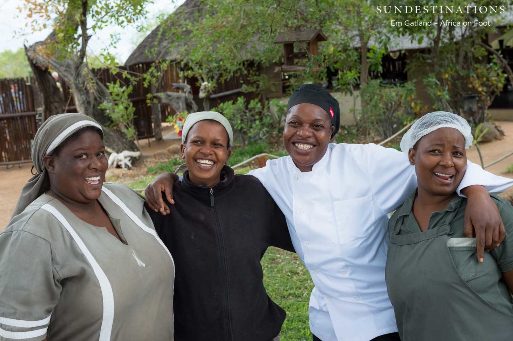 Some of the Africa on Foot housekeeping ladies with chef, Yvonne