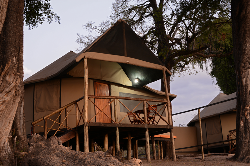 One of the 5 unique tented units at Camp Linyanti. Image by Kevin MacLaughlin.