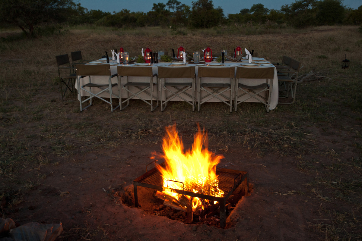 The firepit in the middle of the Klaserie Private Nature Reserve The firepit in the middle of the Klaserie Private Nature Reserve