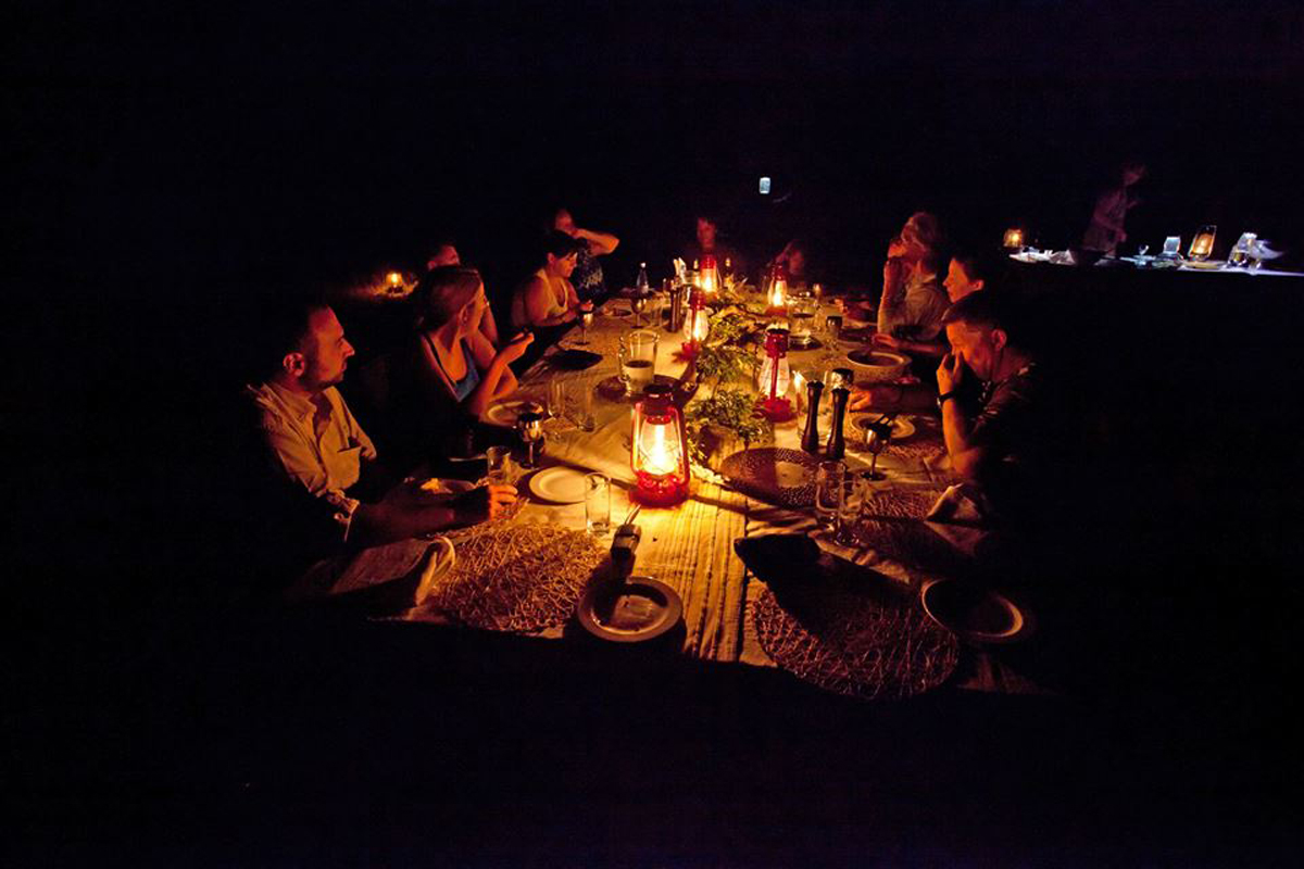Dining under the stars in the Klaserie - enjoying the food ! Dining under the stars in the Klaserie - enjoying the food !
