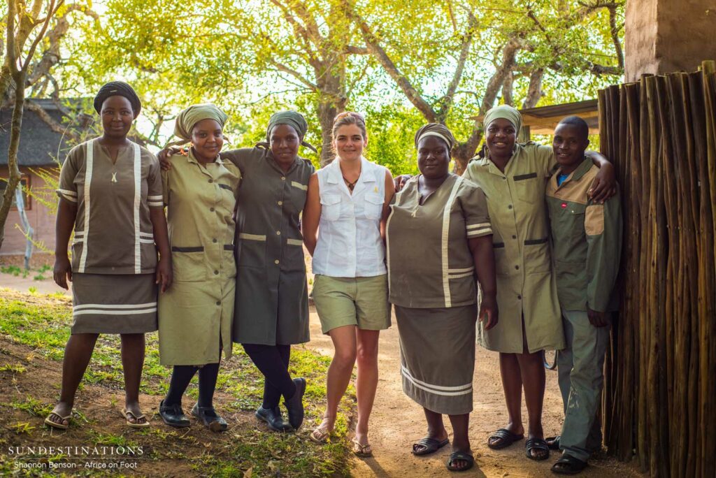 Kitchen and housekeeping staff with camp manager, Jen Kitchen and housekeeping staff with camp manager, Jen