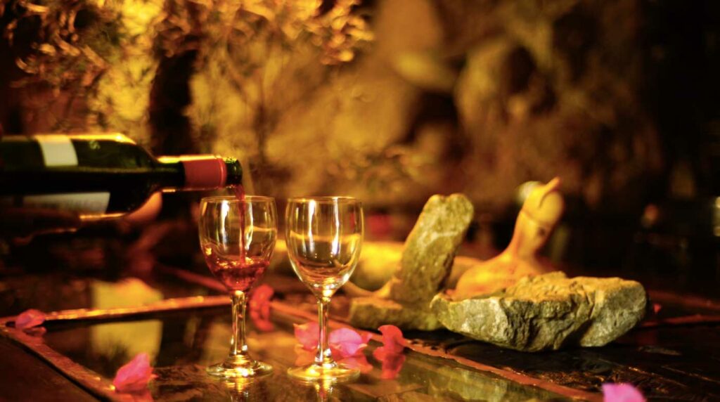 Tasting wine at Billy's Lodge Tasting wine at Billy's Lodge