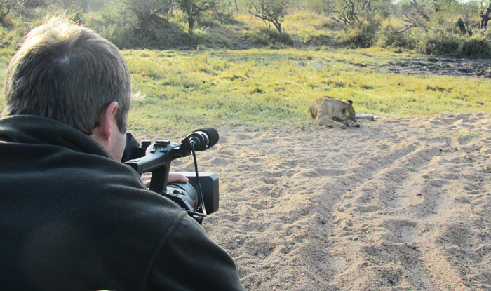 Kevin MacLaughlin Filming Lions