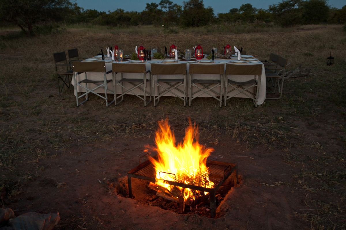The firepit in the middle of the Klaserie Private Nature Reserve