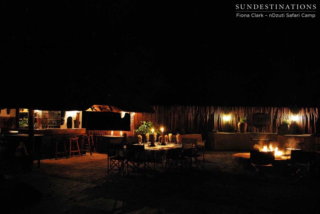 Dinner on the deck by lantern light