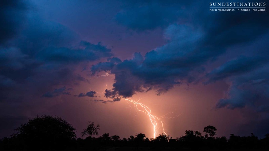 Electric storm sets the sky on fire over Klaserie