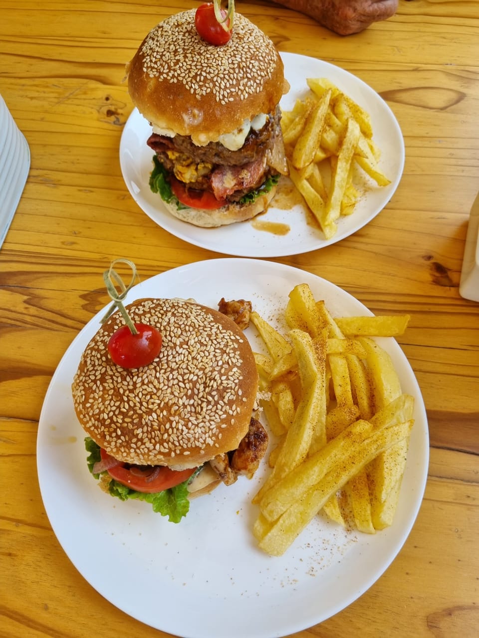 Burgers and Chips at Nyala Safari Lodge