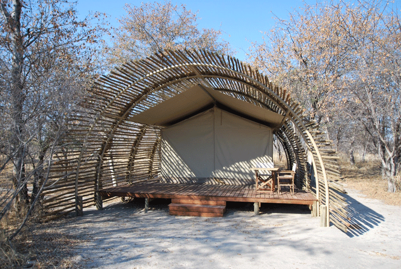 Luxury tent exterior.