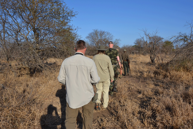 Heading out on foot.