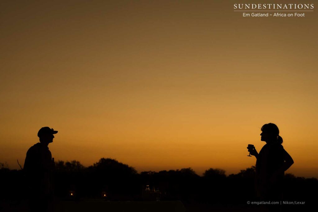 Toasting the sunset in the Klaserie with Africa on Foot Toasting the sunset in the Klaserie with Africa on Foot